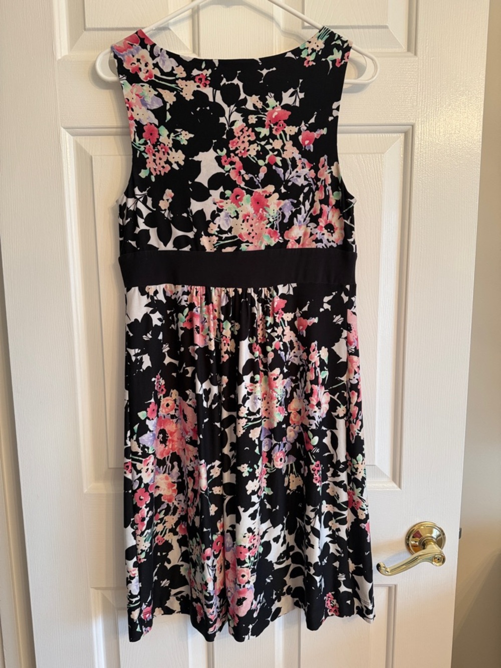 Soma Black Midi Dress with Pink Floral Print - Picture 3 of 3